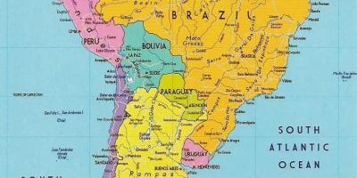 地図のガイアナの南米 