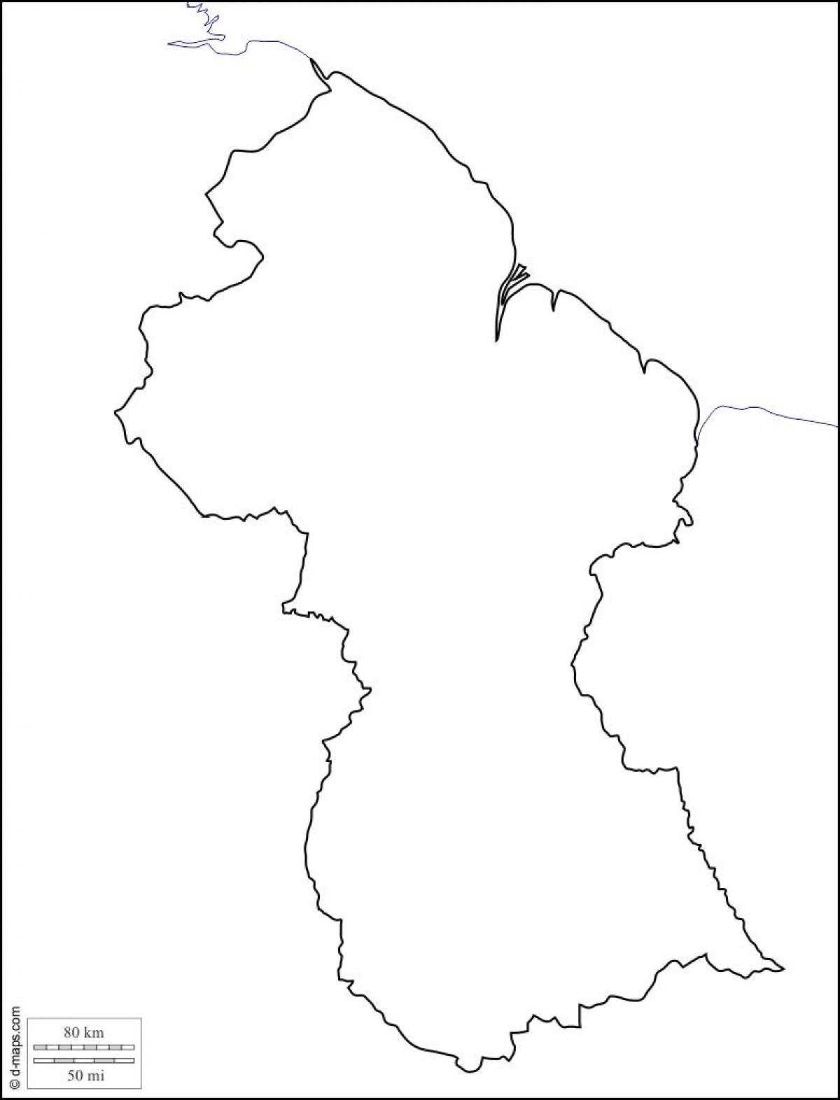 白地図のガイアナ