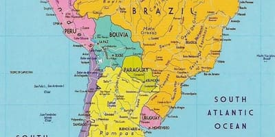 地図のガイアナの南米 