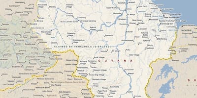 地図の道のガイアナ