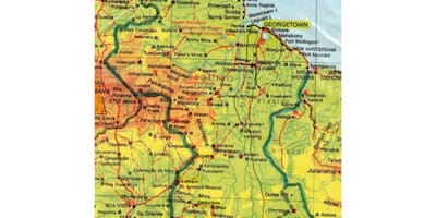 地図のガイアナアフリカ