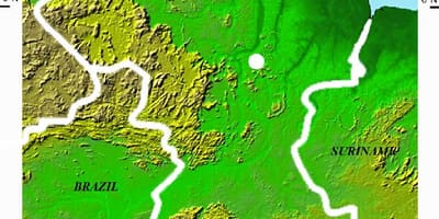 地図の衛星地図のガイアナ