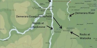 地図essequibo海岸ガイアナ